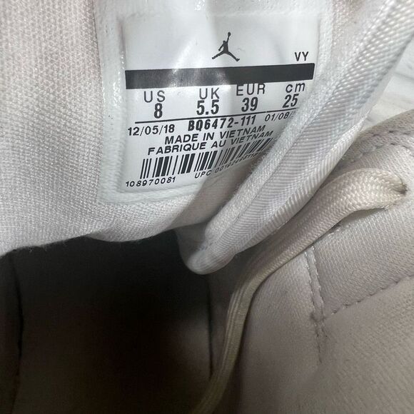 Nike Air‎ Jordan 1 Mid White Wolf Basketball Shoes BQ6472-111 Men Size 8 - Picture 8 of 8